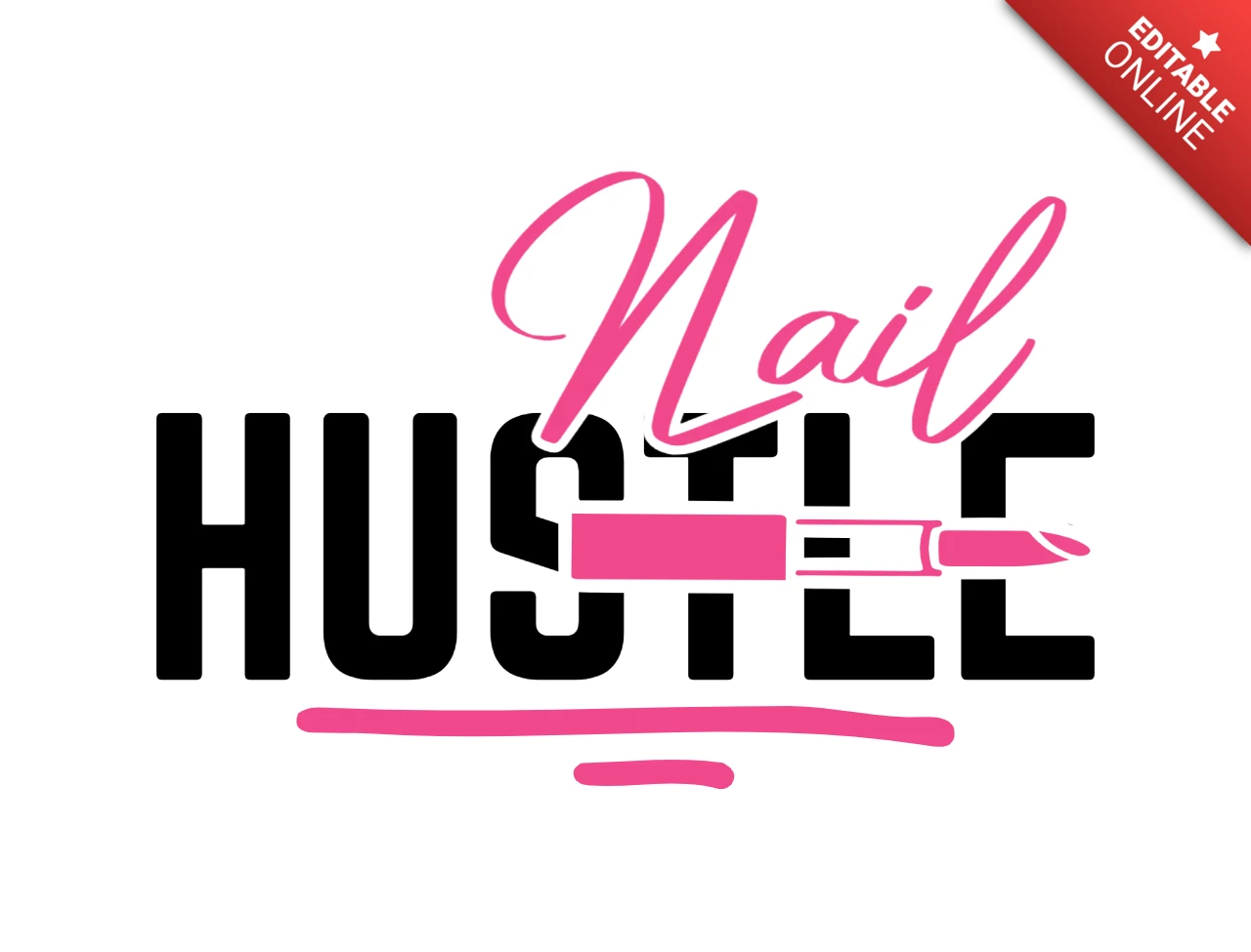 Nail hustle makeup t-shirt design vorlage