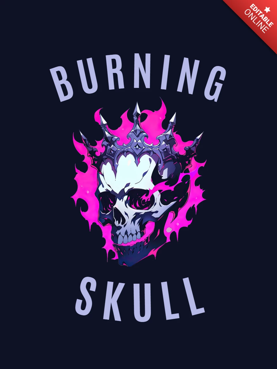 Burning Skull Mascot T-shirt Design