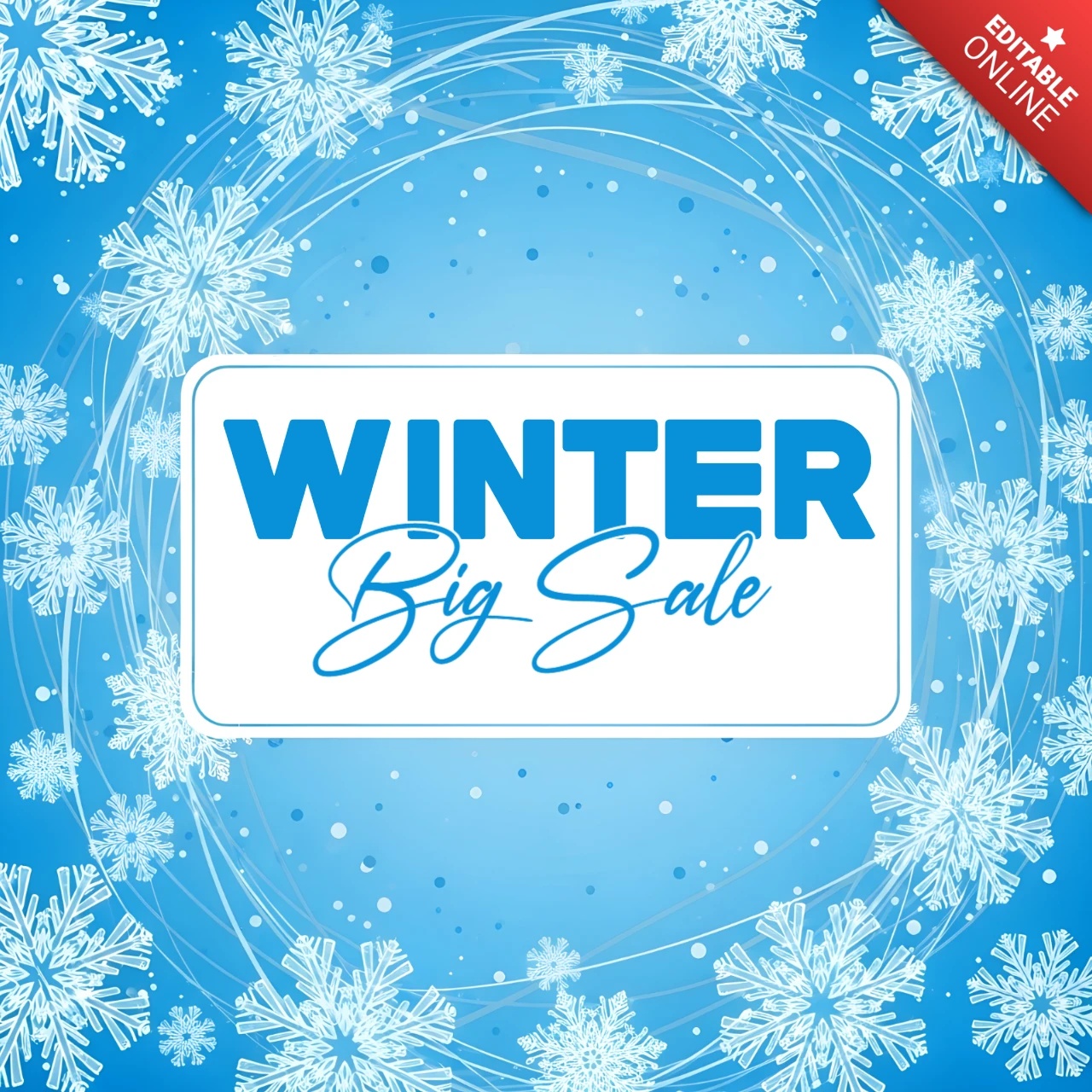 Wintersale-Designvorlage mit Schneeflocken für Werbeflyer