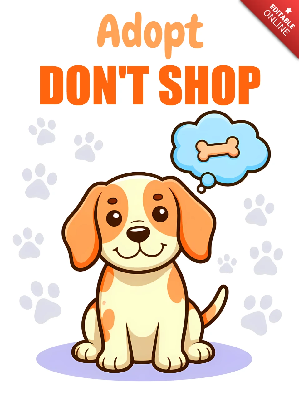 Plantilla de diseño de adopción de perros juguetones para carteles y volantes