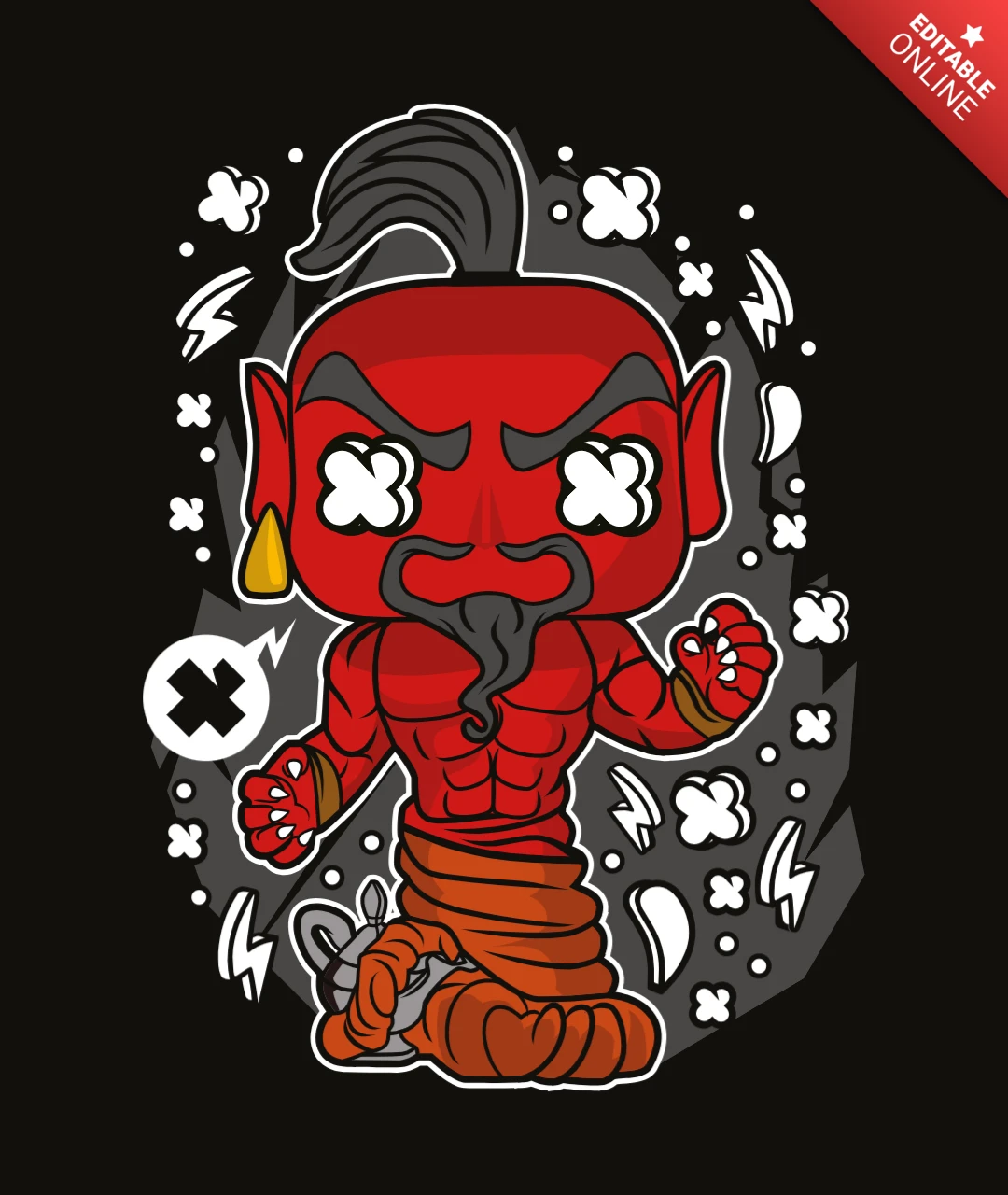 Aladdin Red Jafar Pop Culture T-Shirt Design Template