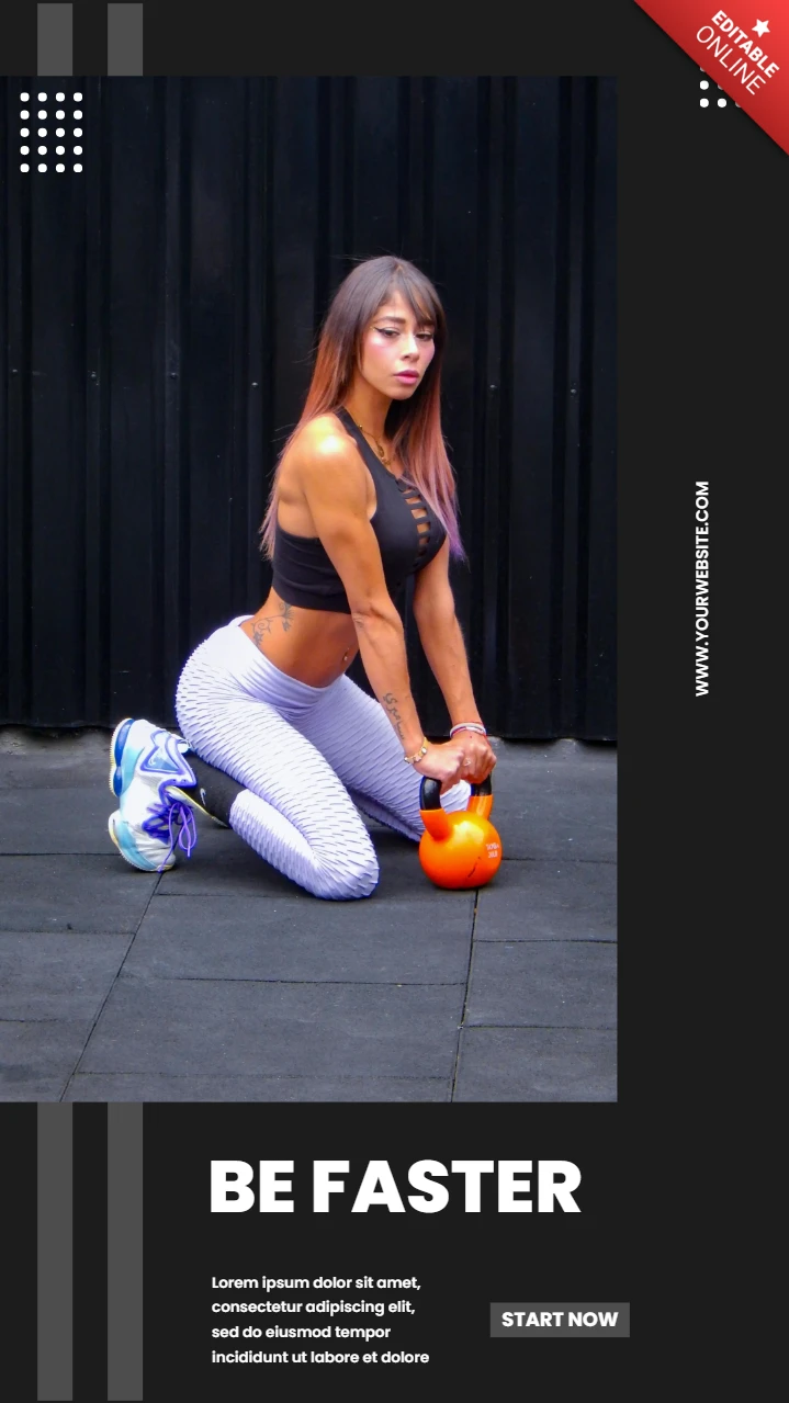 Be Faster Gym Center Instagram Story Post Design Template