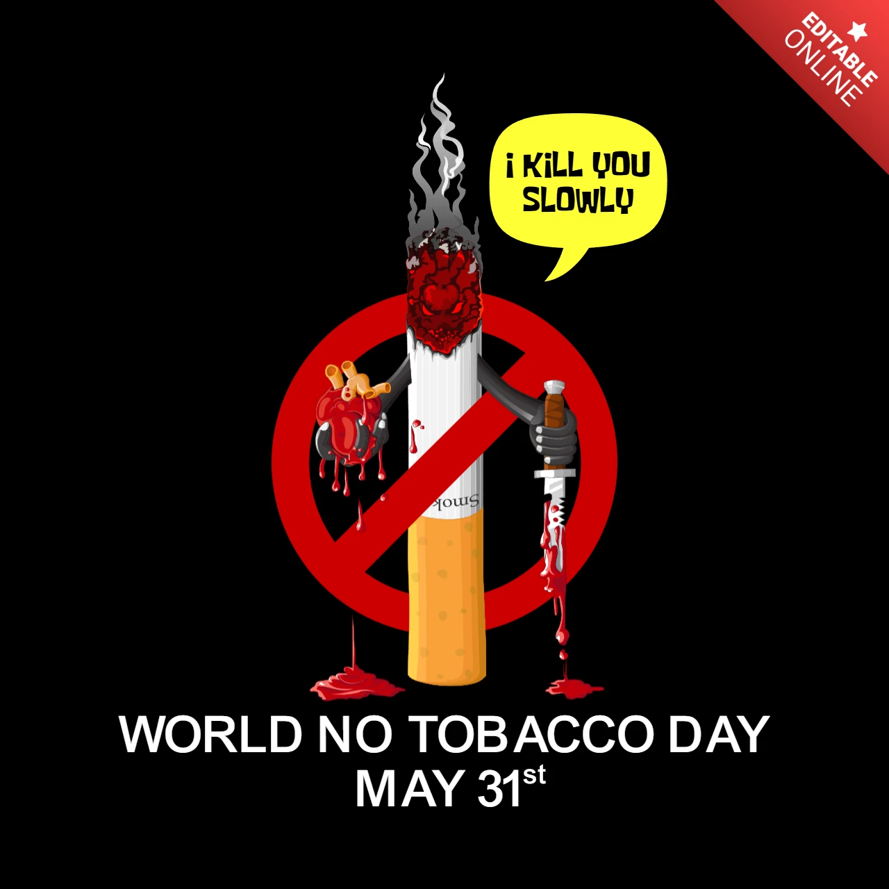 Diseño de plantilla para el Día Mundial sin Tabaco