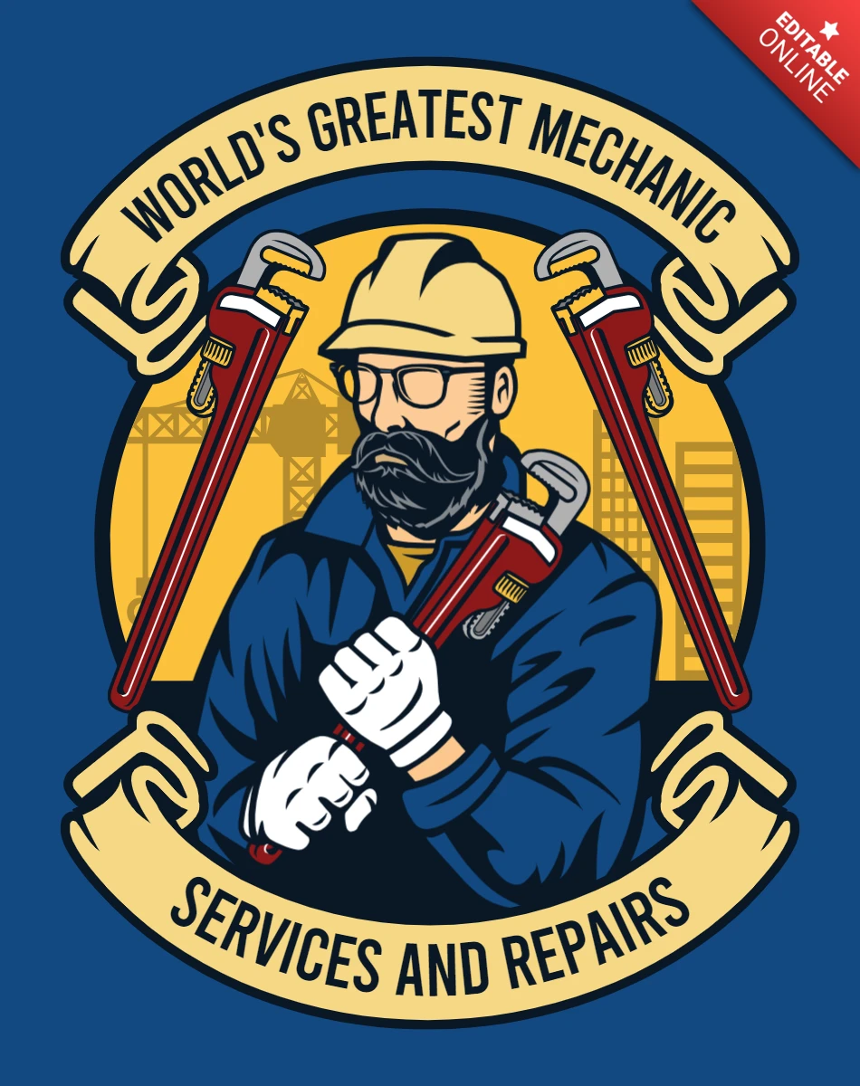 Modèle de conception de t-shirt du plus grand mécanicien du monde