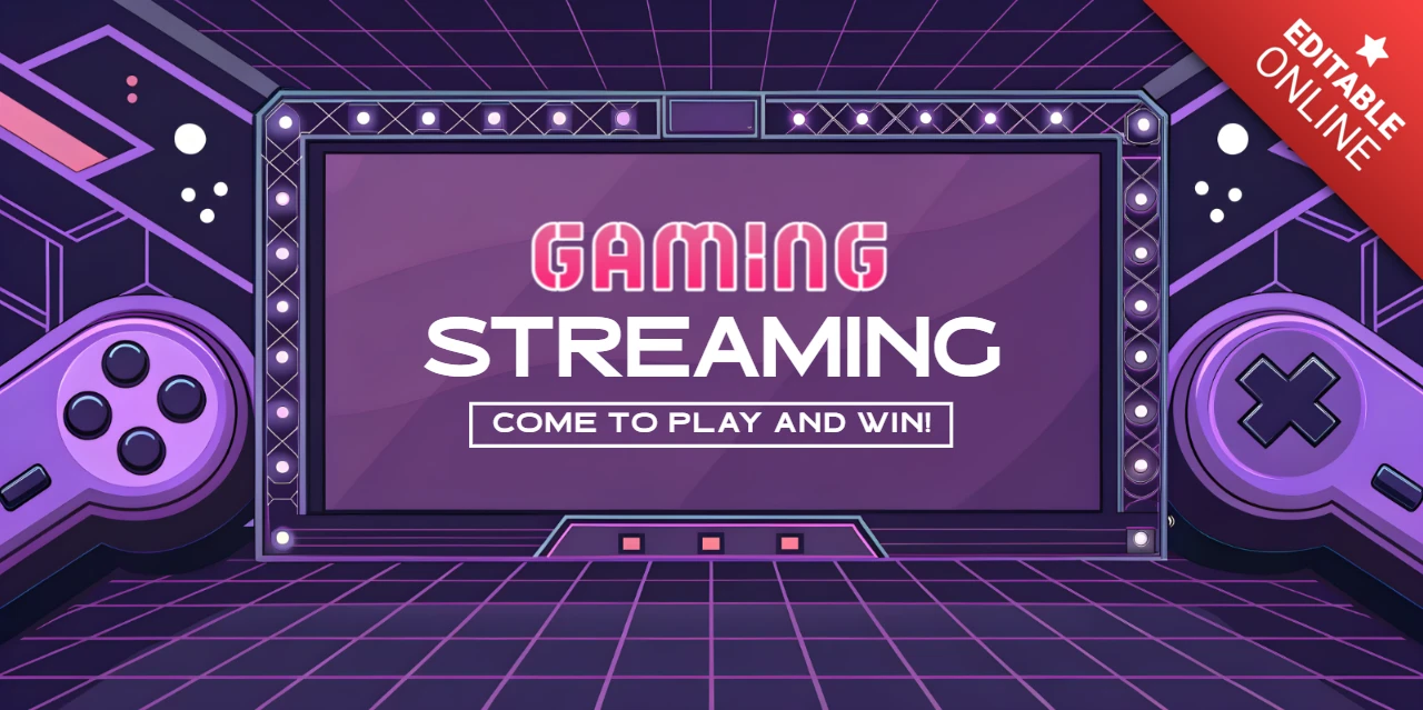 Gaming Streaming Design Template with Retro Console Graphics