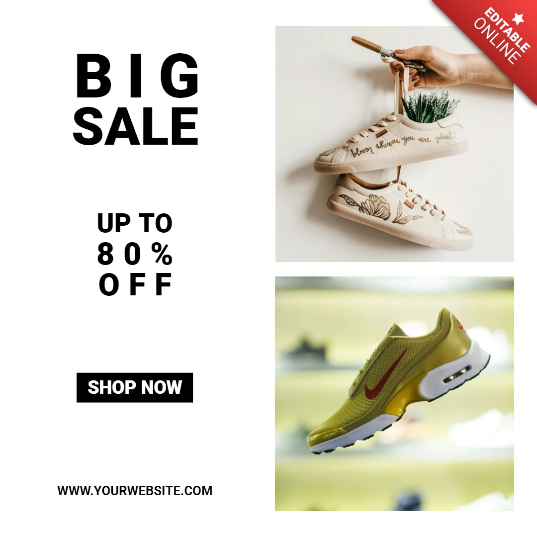 Big streetwear sale sneakers sale instagram post design template