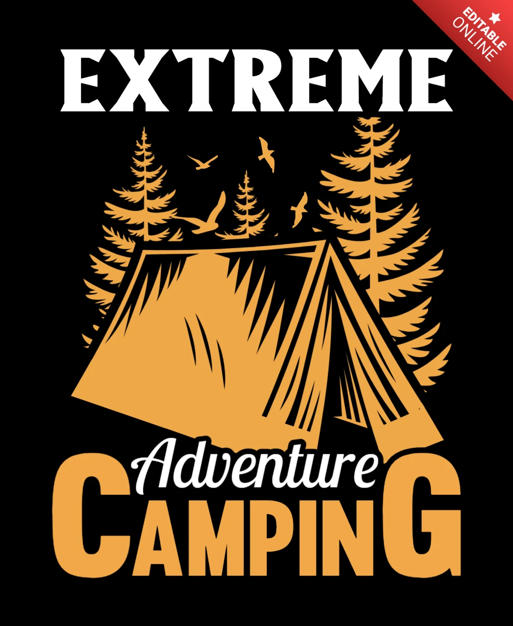 Extrem abenteuer camping t-shirt design vorlage