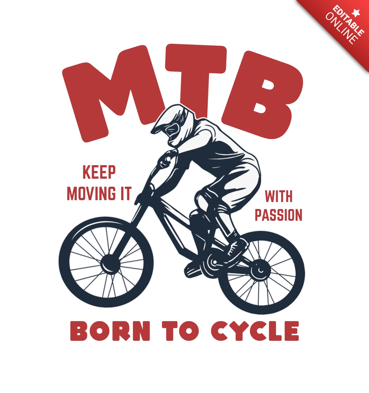 Modello di design t-shirt vintage per mountain bike