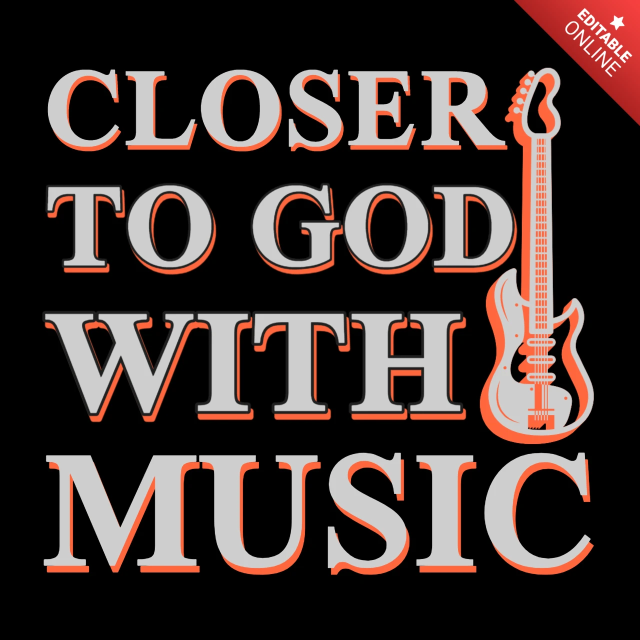 Modèle de design typographique rétro : closer to god with music