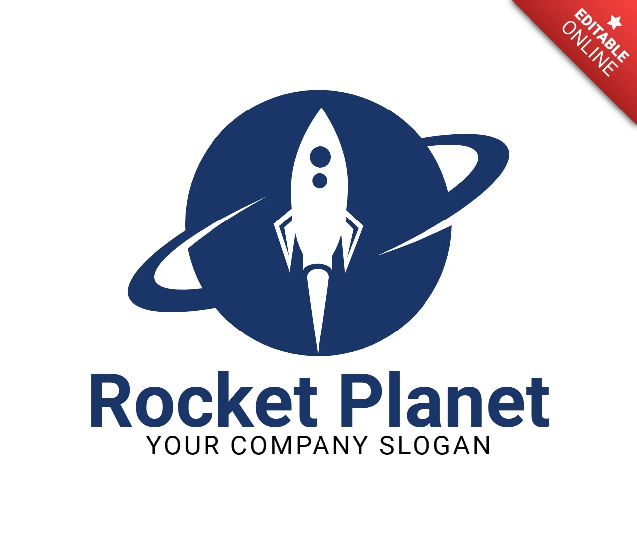 Rocket planet logo tasarım şablonu