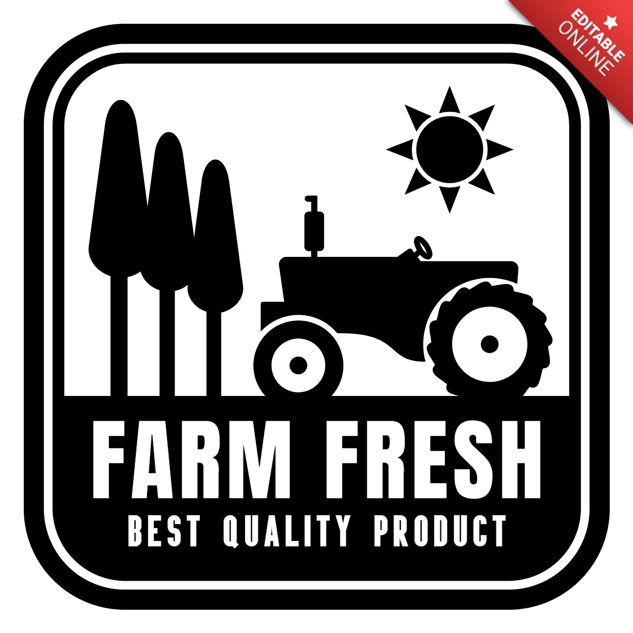 Modèle de logo pour les produits biologiques frais de la ferme
