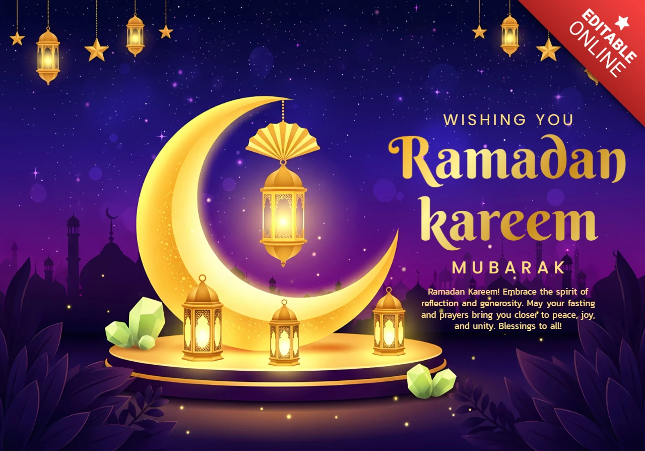 Ramadan-Laternen-Designvorlage für festliche Grußkarten