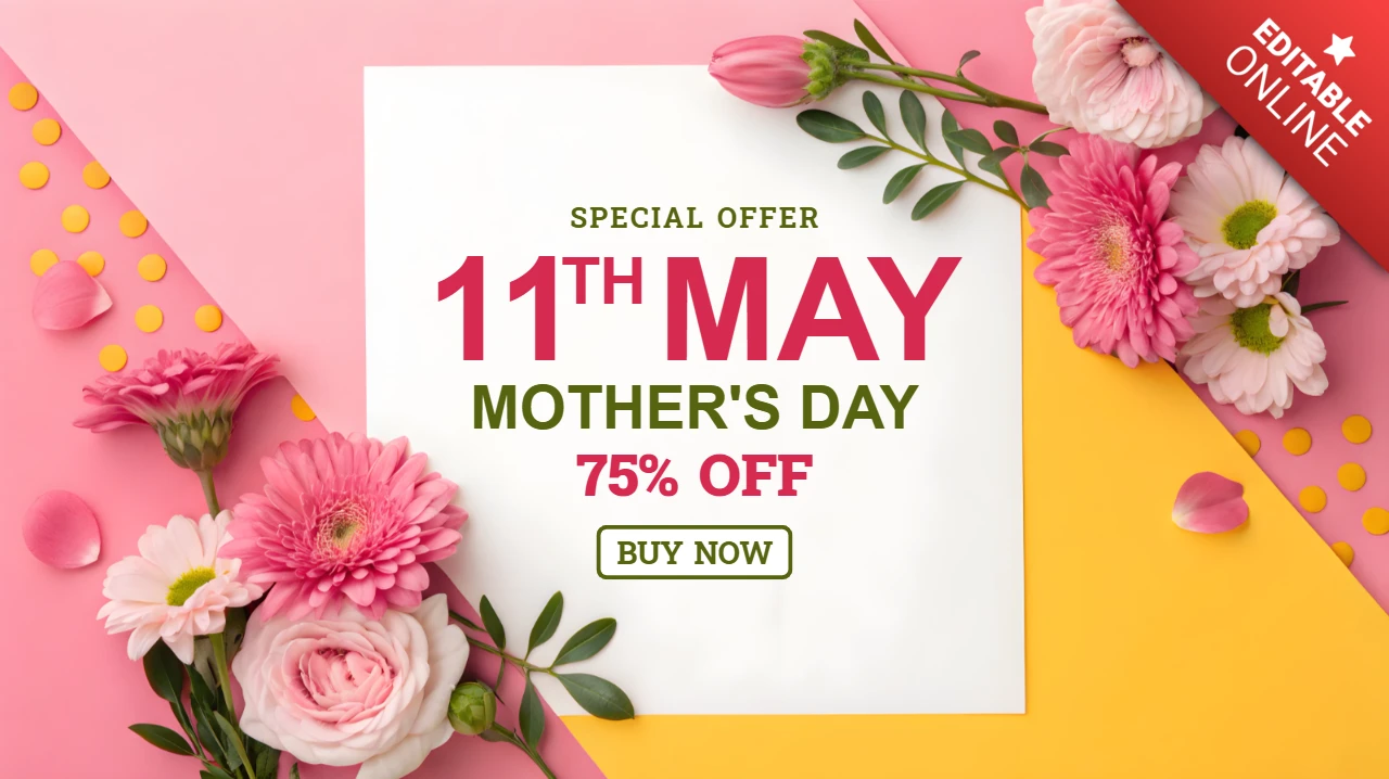 Pastel Floral Mother's Day Promotion Template Design – Special Offer