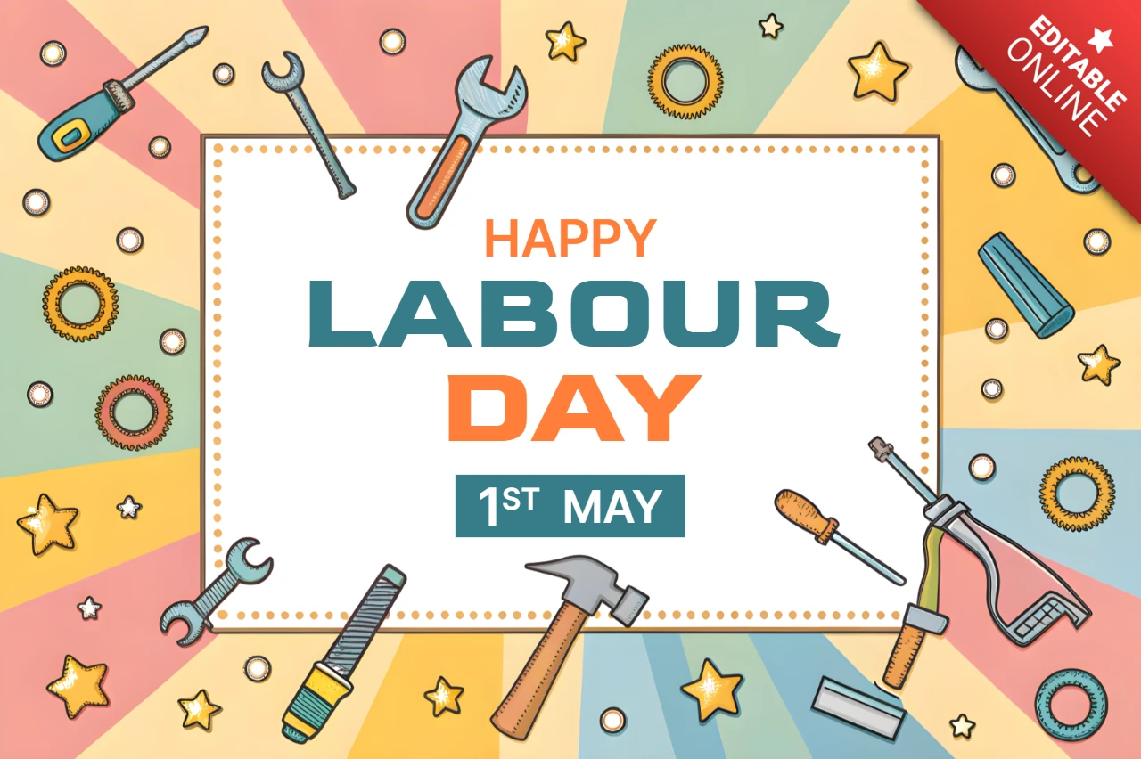 Happy Labour Day Design Template - Festive and Colorful Artisan Style