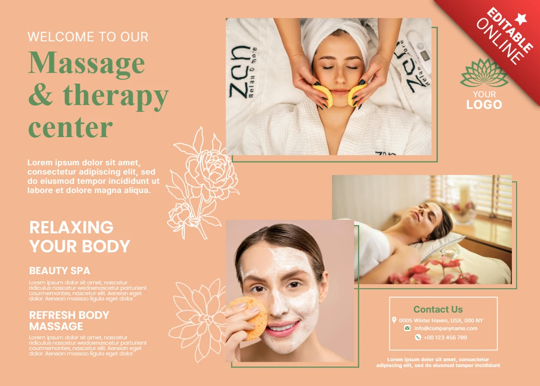 Modèle de design de spa relaxant pour les promotions de centre de bien-être
