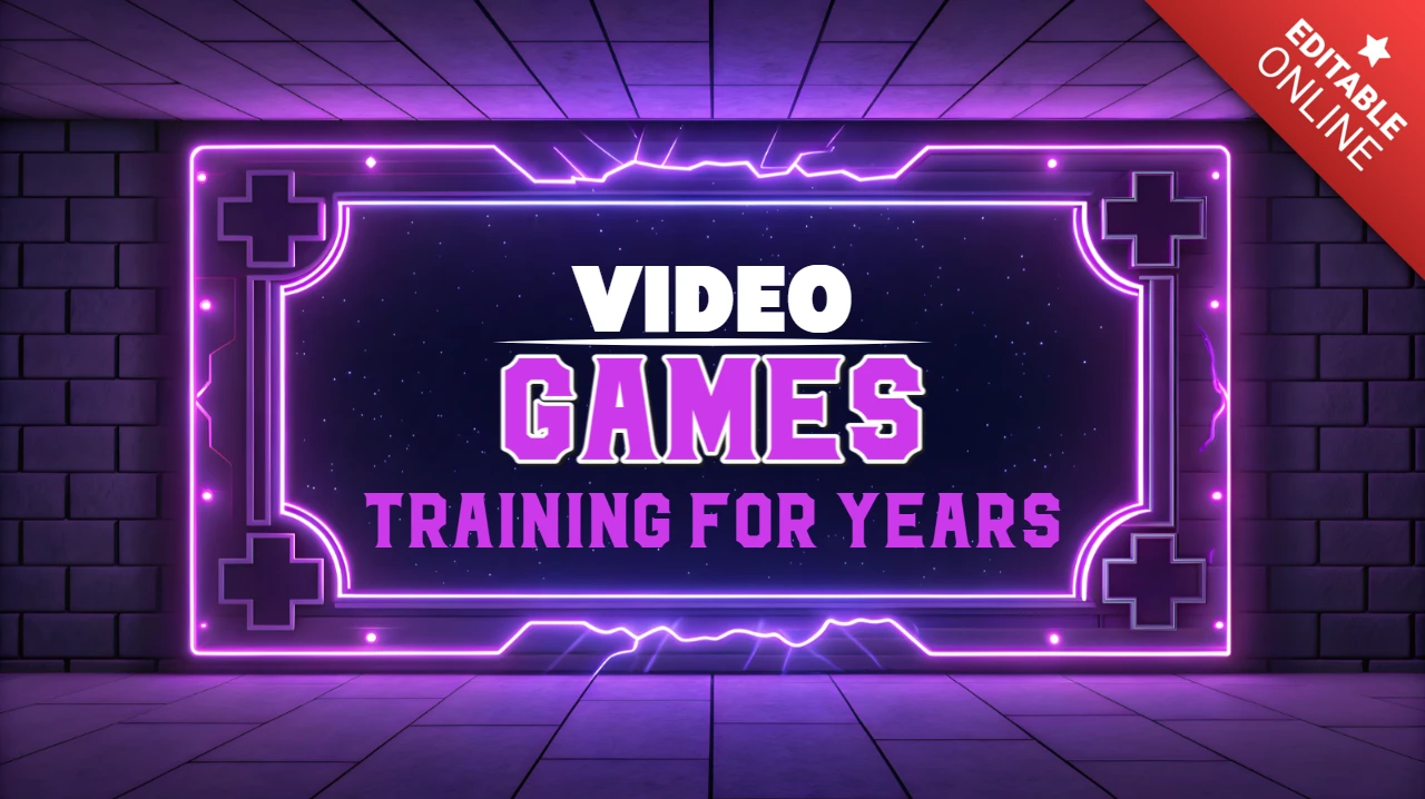Neon Video Games Training Template for Gamers