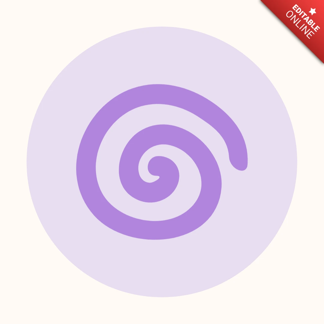 Lineare Spiral-Designvorlage für Instagram-Story-Highlight-Cover