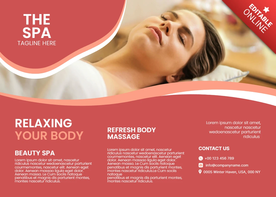 Spa ontspanning ontwerp sjabloon voor wellness flyers