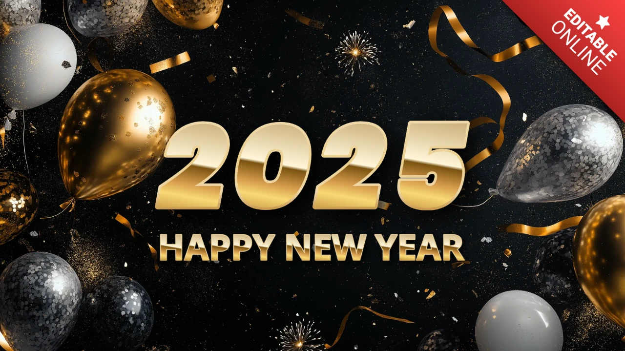 2025 elegantes neujahrsfeuerwerk instagram post design vorlage