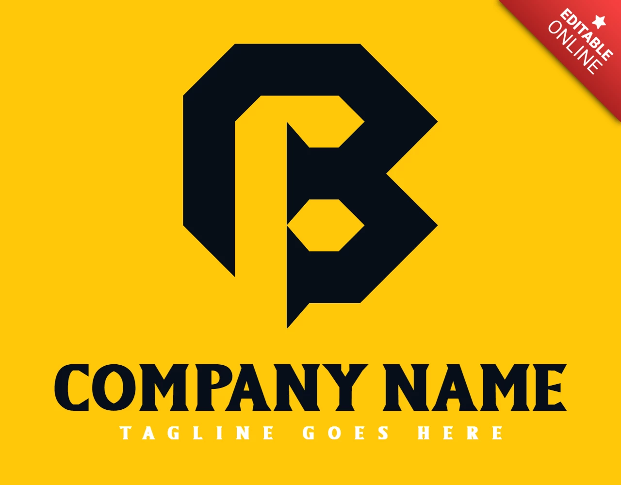 B harfi şirket logo tasarım şablonu