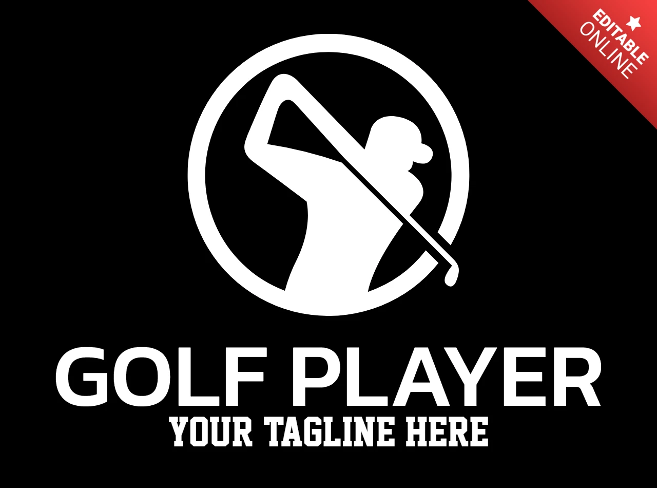 Golf Player Logo Design Template