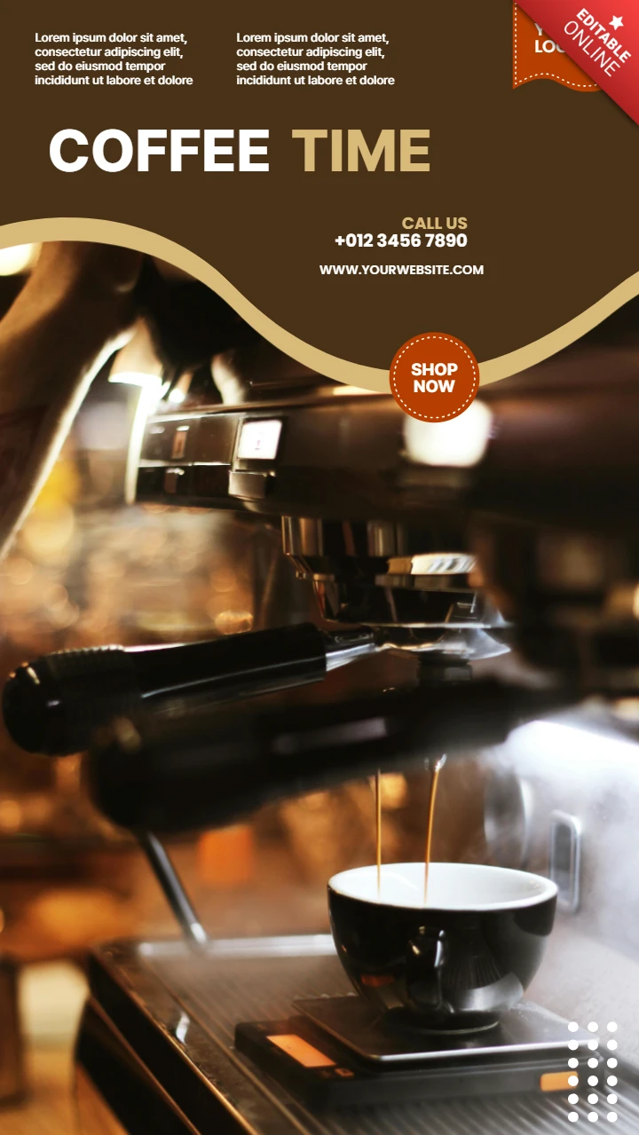 Coffee time promotional instagram story post design template