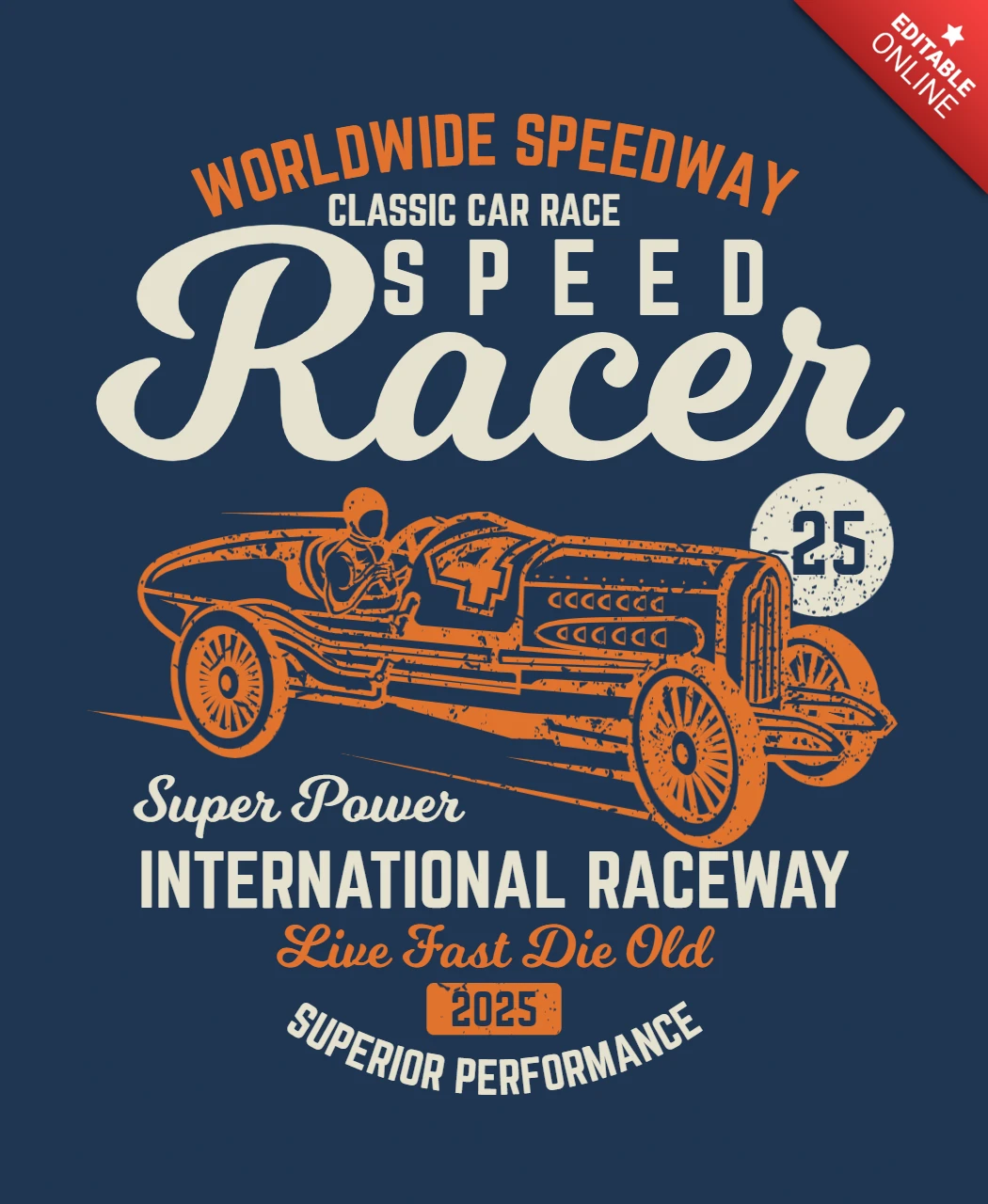 Classic Car Race T-shirt Design Template
