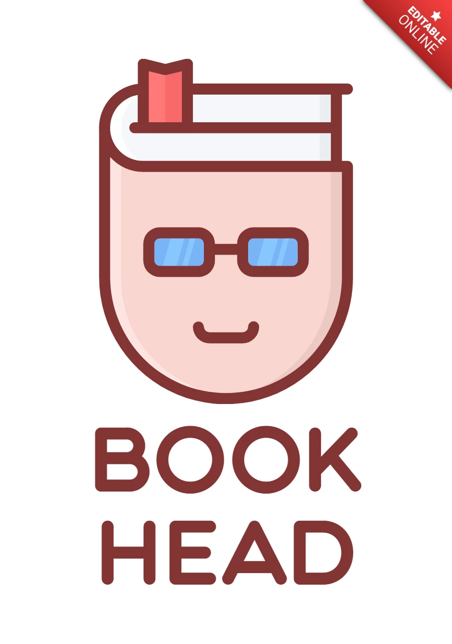 Buchkopf buntes Logo Design Vorlage