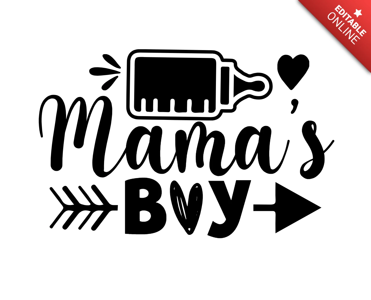 Mama's Boy Baby T-Shirt Design Template