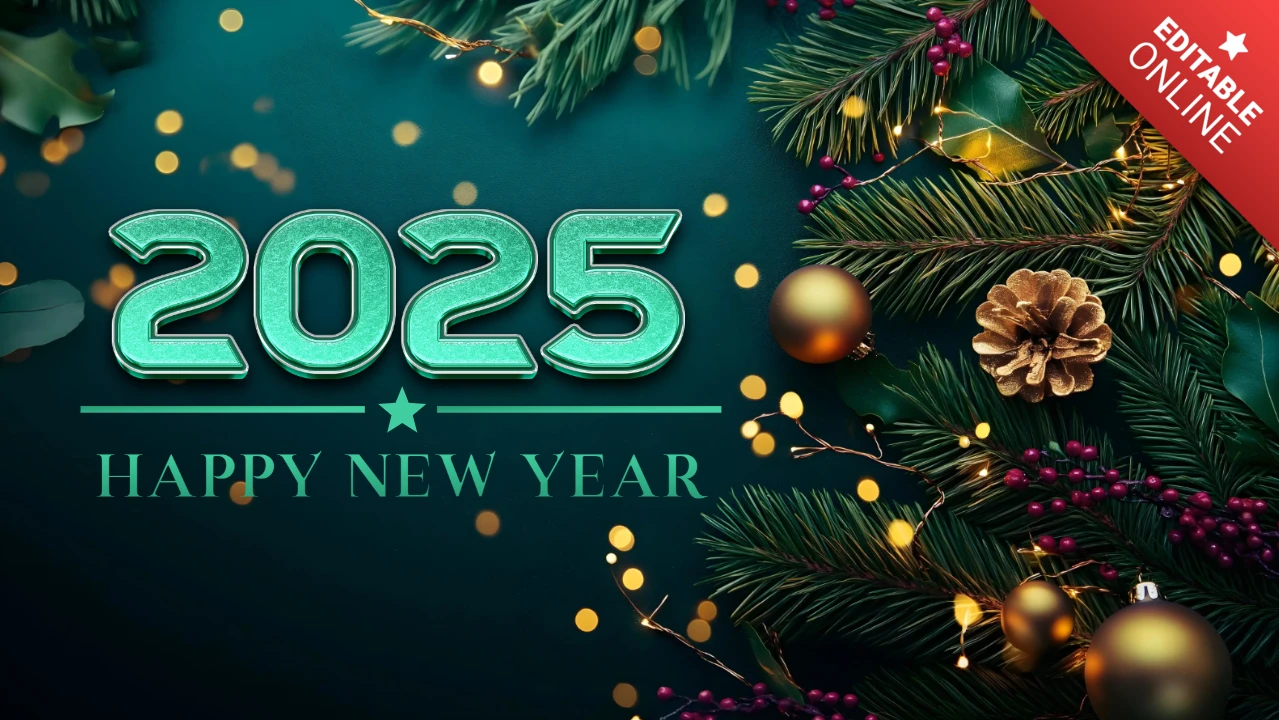 Noel ve yeni yıl kutlama tebrik kartı tasarım şablonu