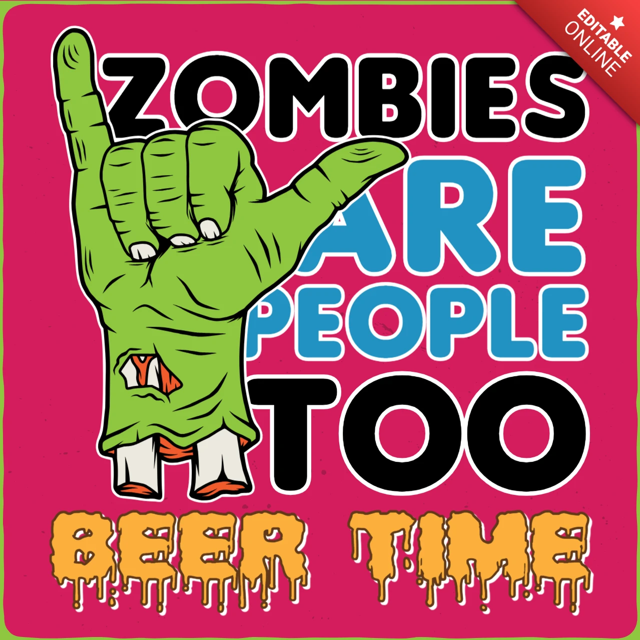 Zombie Funny Quote T-Shirt Design Template
