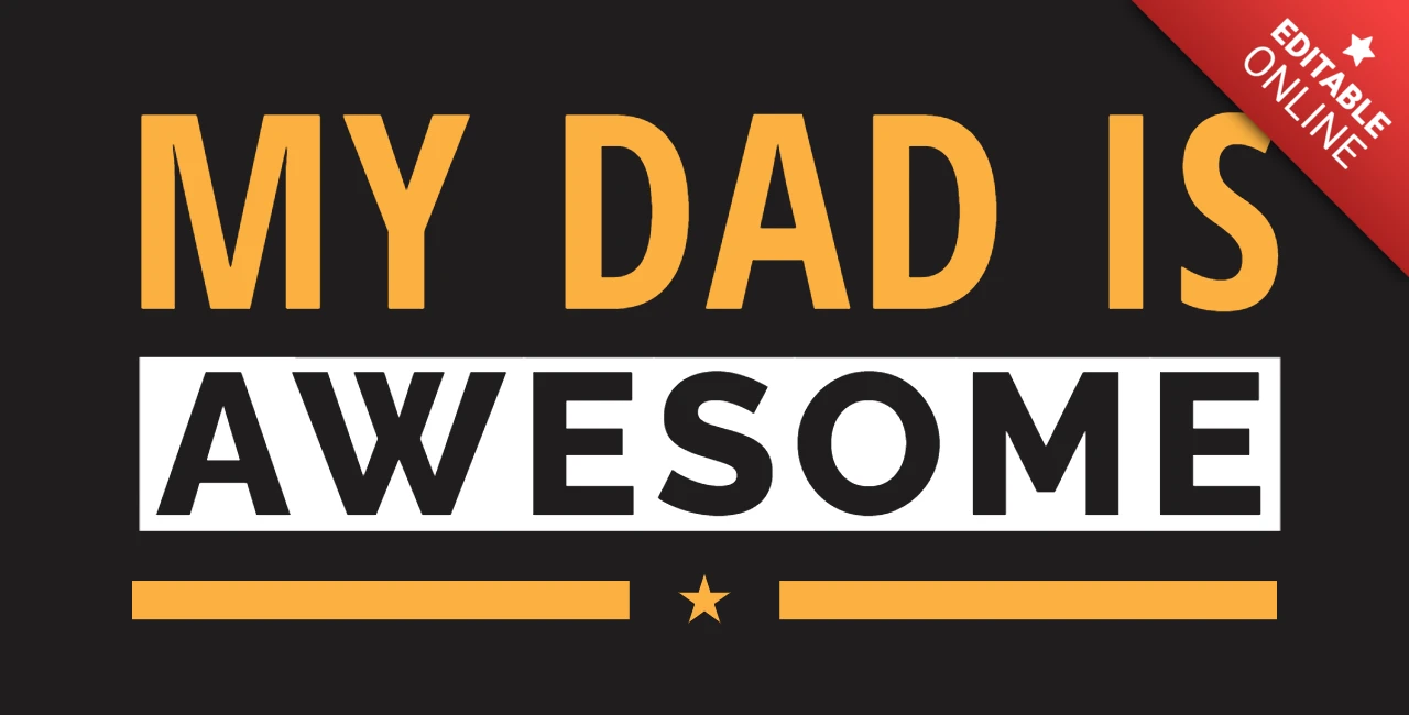 My dad is awesome día del padre plantilla de diseño de camiseta