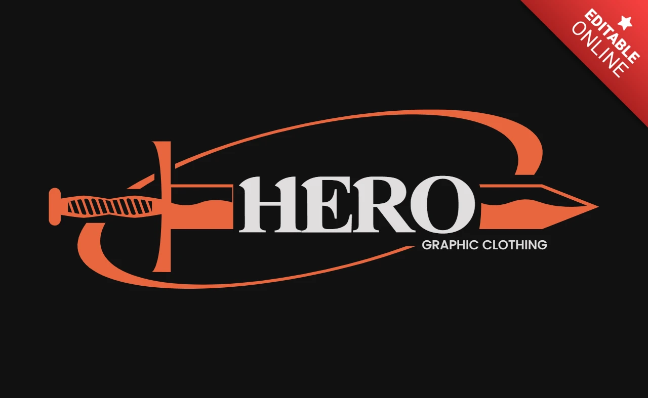 Plantilla de diseño de camiseta urbana de héroe audaz con acentos de armas y un dinámico swoosh.