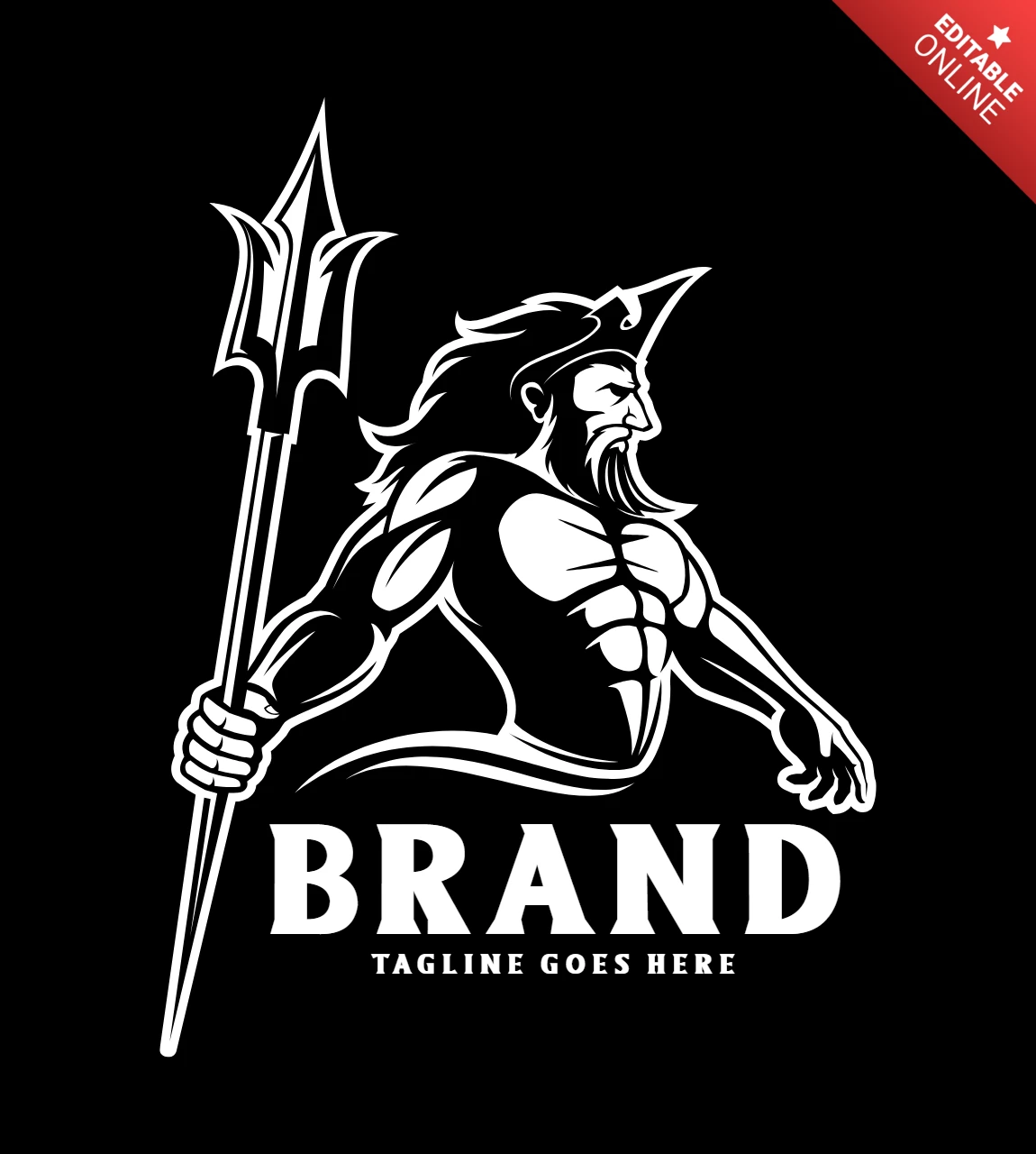Modello di progettazione del logo Poseidone