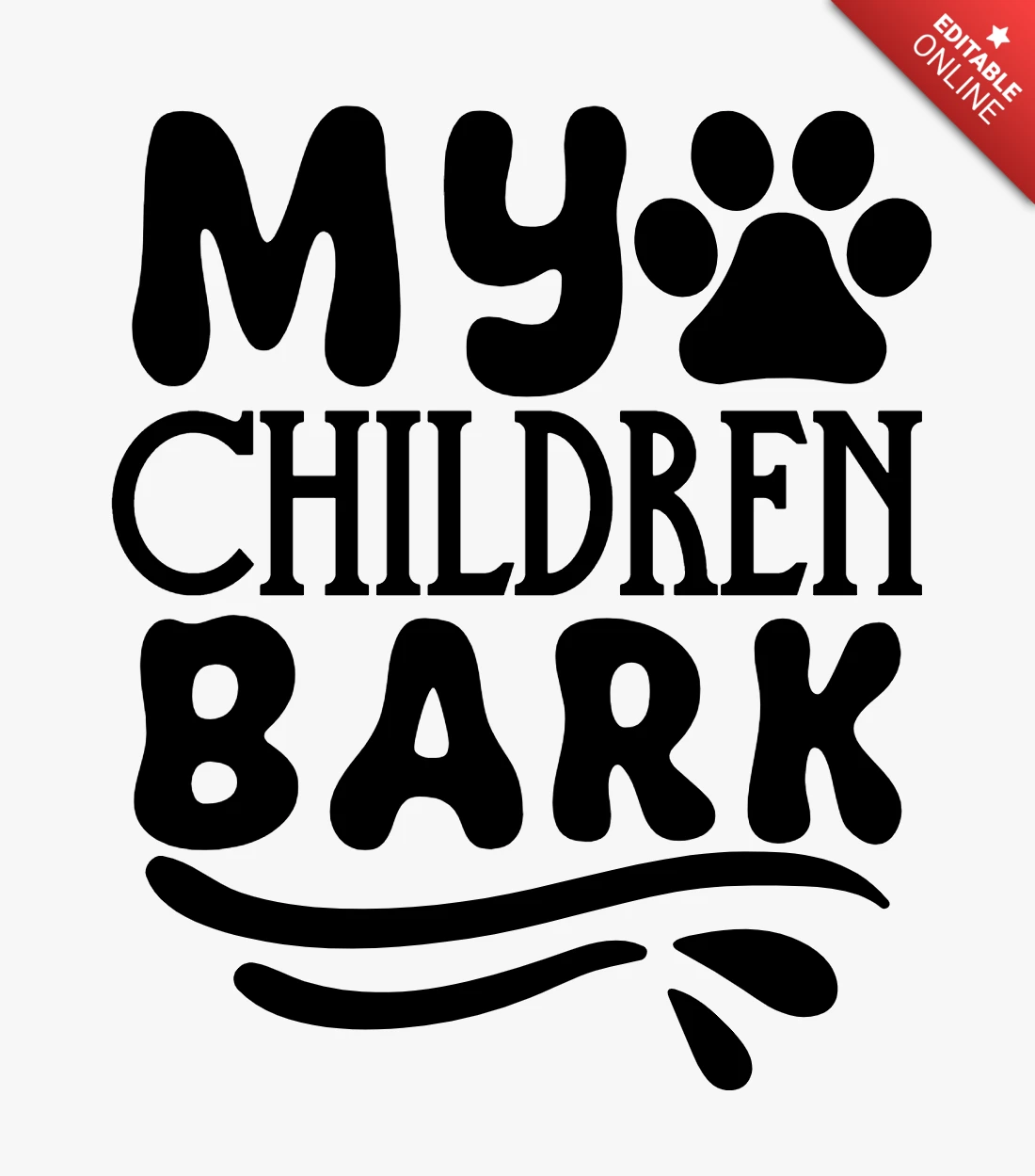Mis hijos ladran perro amante diseño de la camiseta