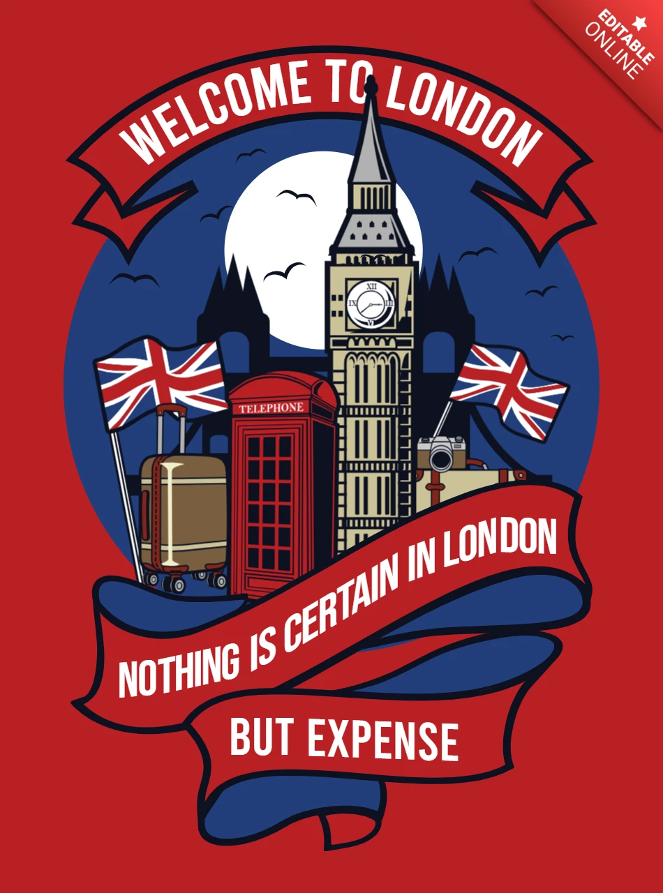 Modèle de t-shirt "Welcome to london" (Bienvenue à Londres)