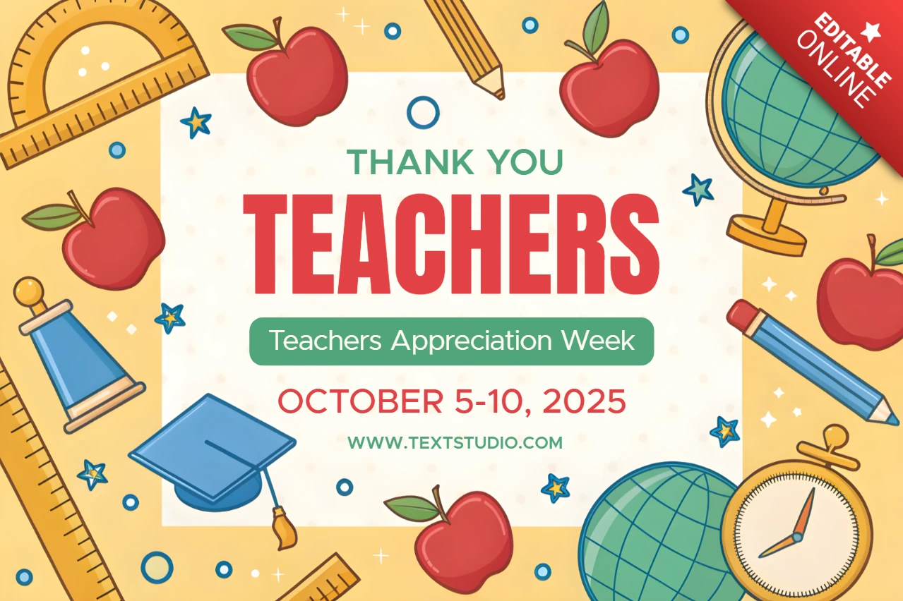 Colorful Teacher Appreciation Week Template Design – Editable Graphic for Celebrating Educators