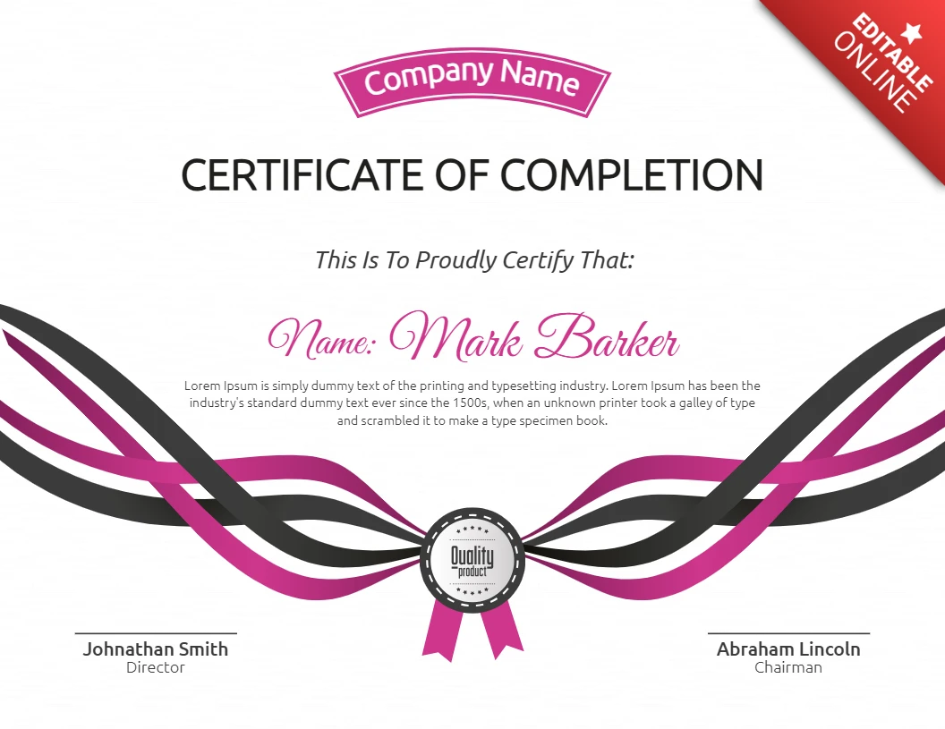 Abstract modern certificaat van voltooiing post ontwerpsjabloon