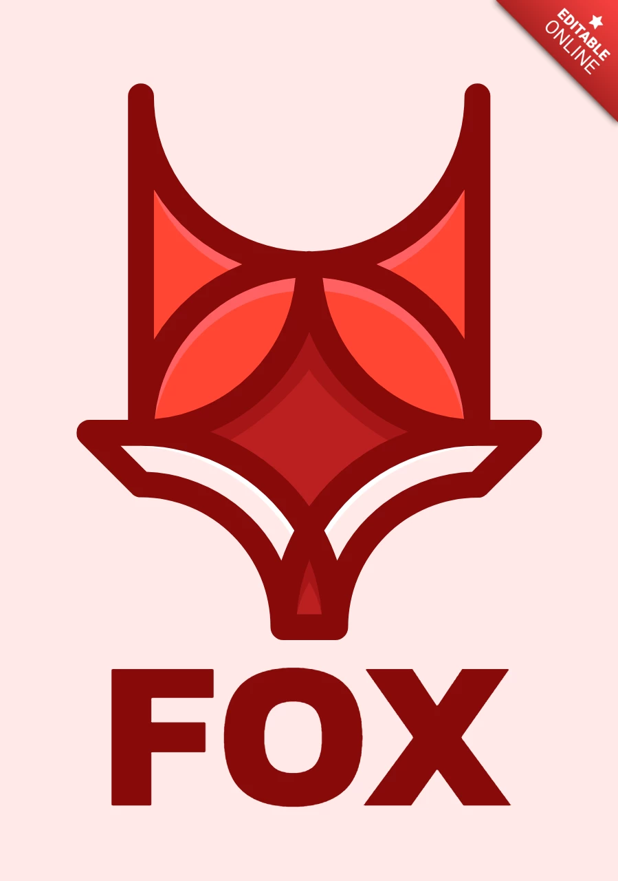 Fuchs buntes Logo Design Vorlage