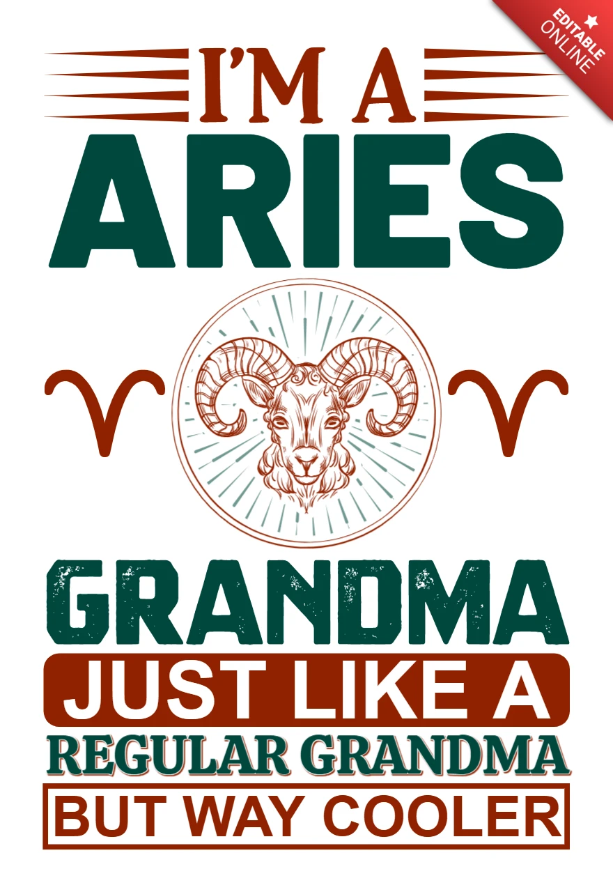 Widder Oma Vintage Design Vorlage - editierbare Spaß Typografie für einzigartige Geschenke