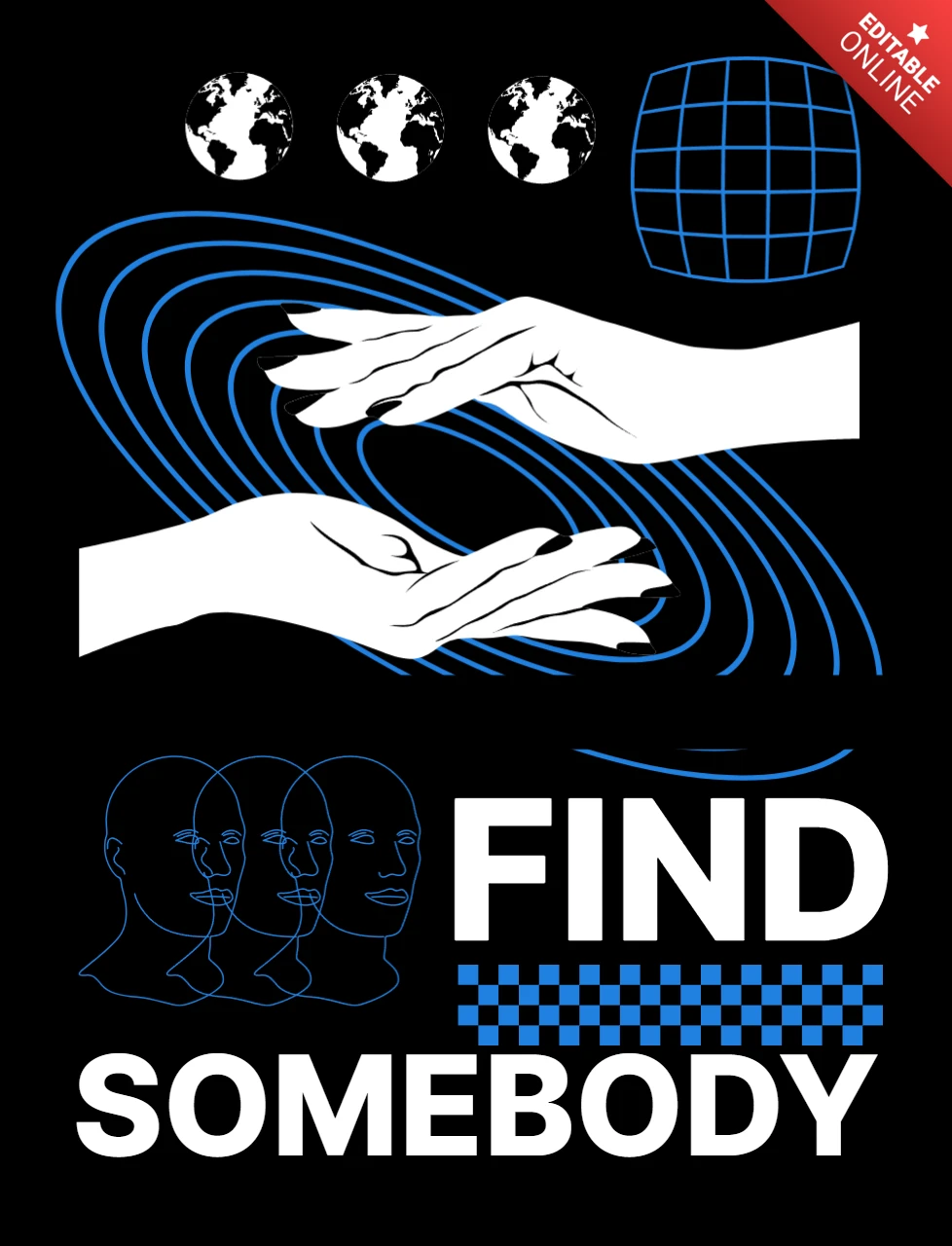 Futuristisches Hands-Design-Template für Bekleidung mit globalen Elementen