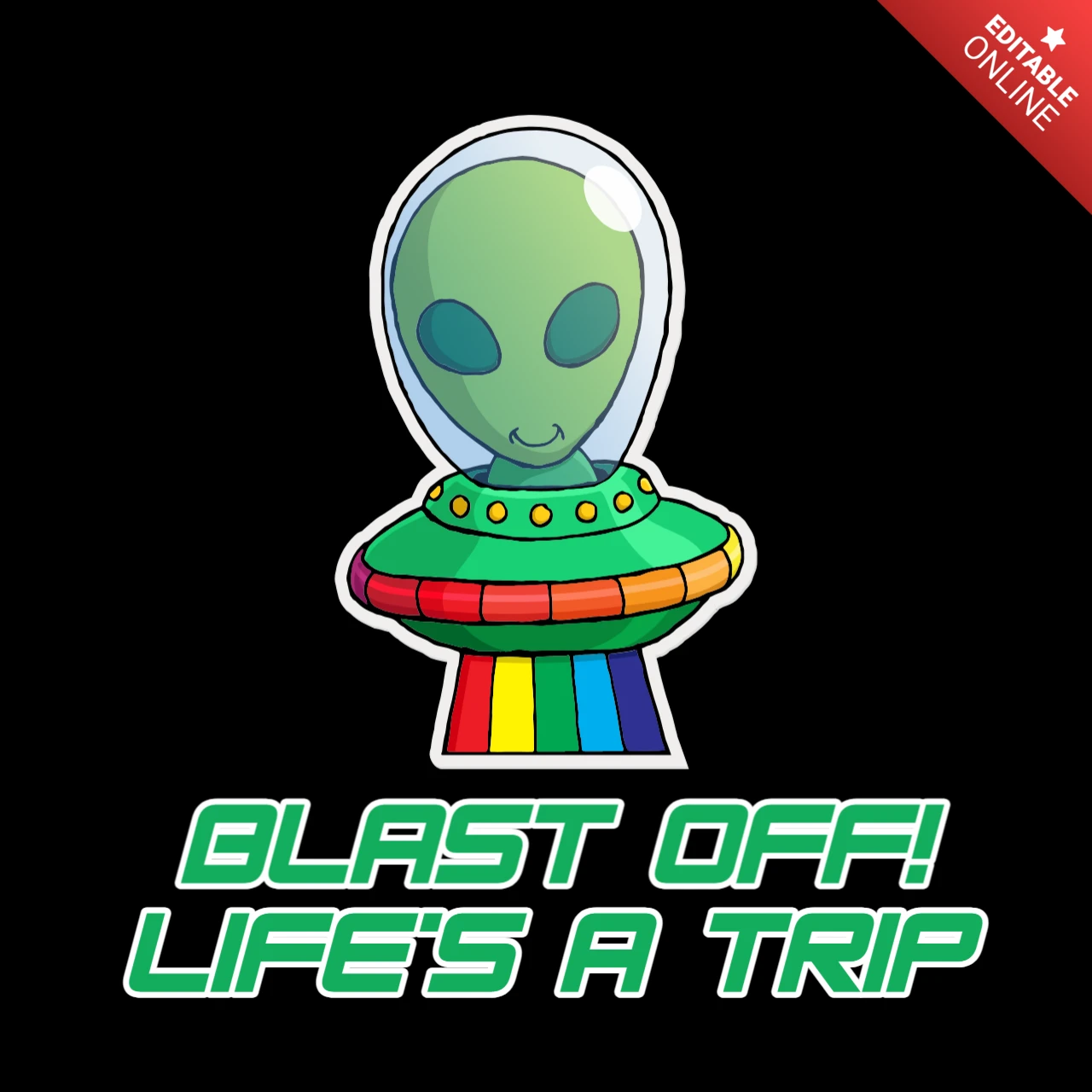 Retro-Alien-Designvorlage: Explosion! Das Leben ist ein Trip