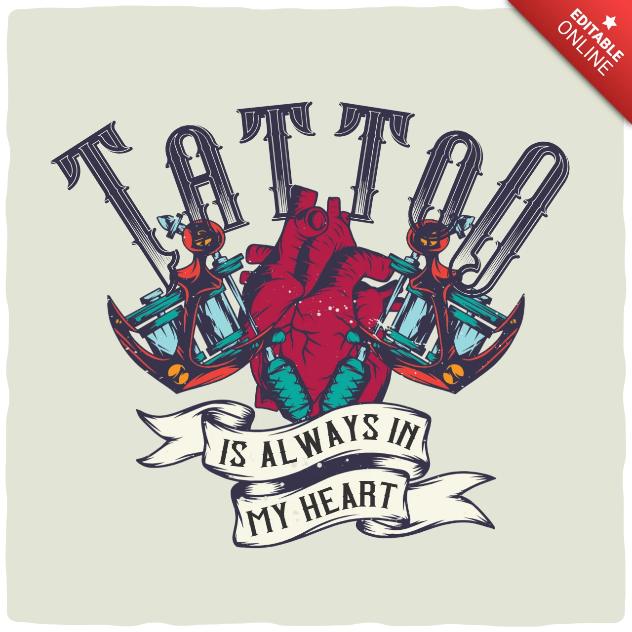 Tattoo Is Always In My Heart T-shirt Design Template