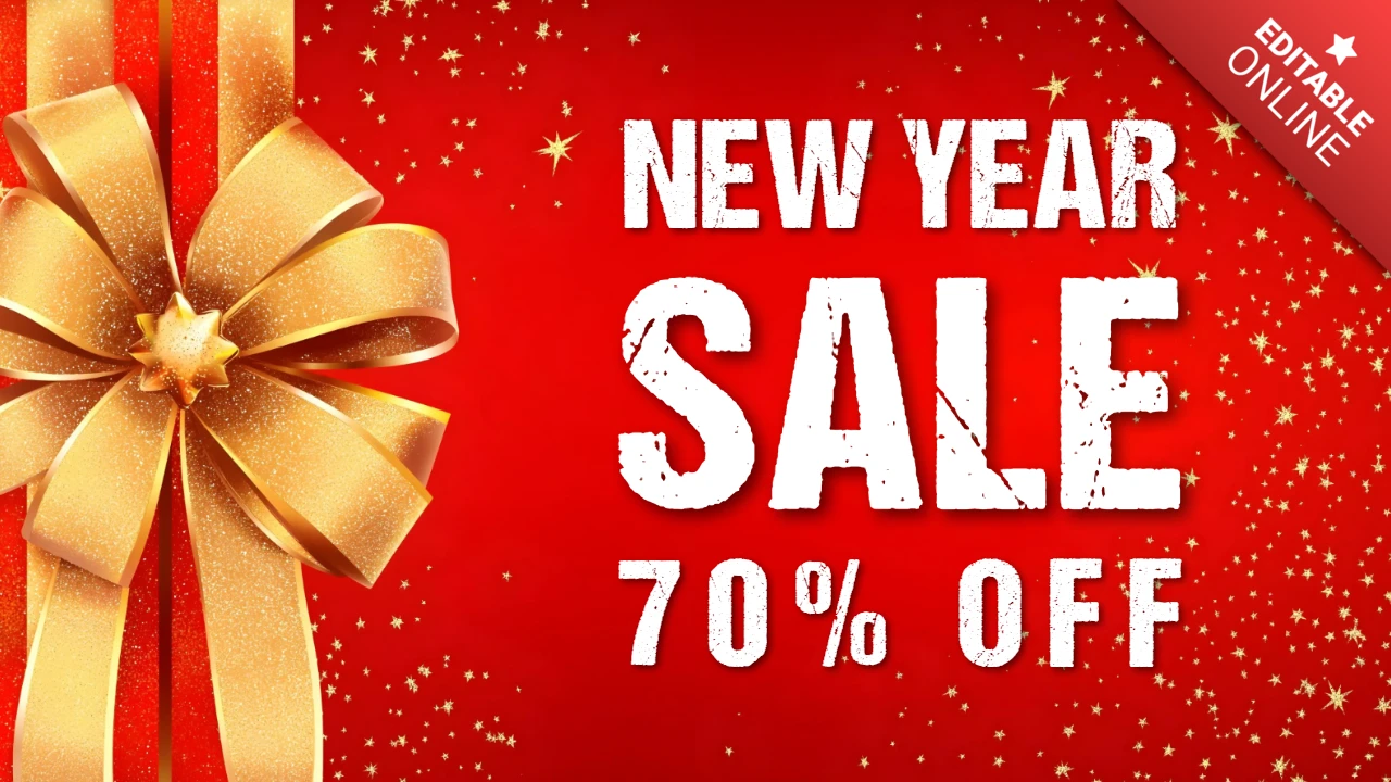 新春セール70％オフ 赤と金のデザインテンプレート