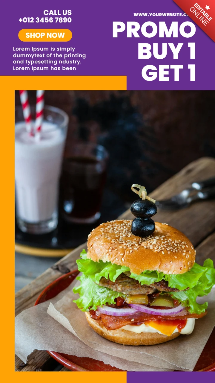 Modèle de conception de publication d'histoire Instagram de restaurant publicitaire percutant