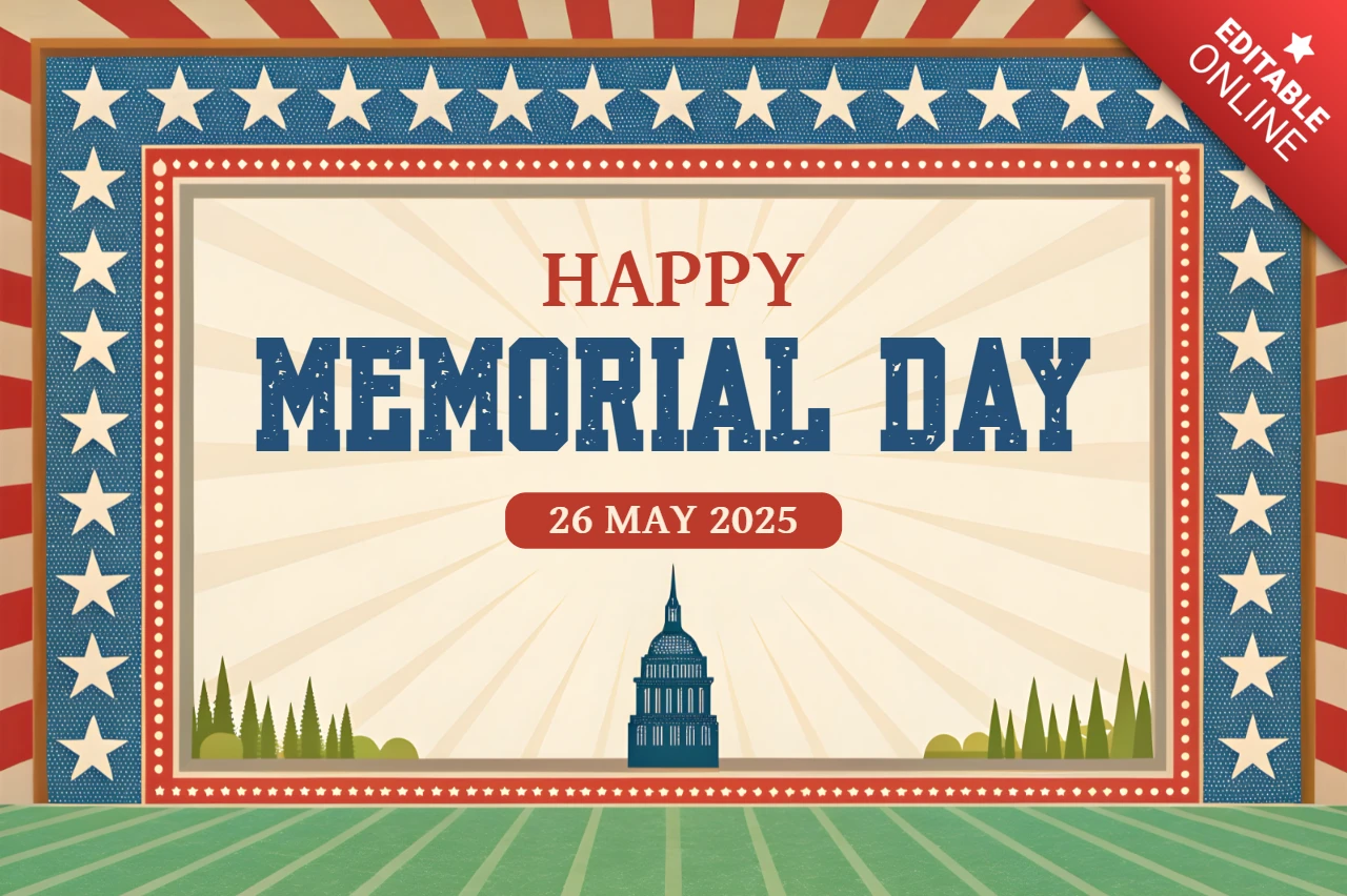 Vintage-Americana-Gedenktagsfeier-Vorlagendesign