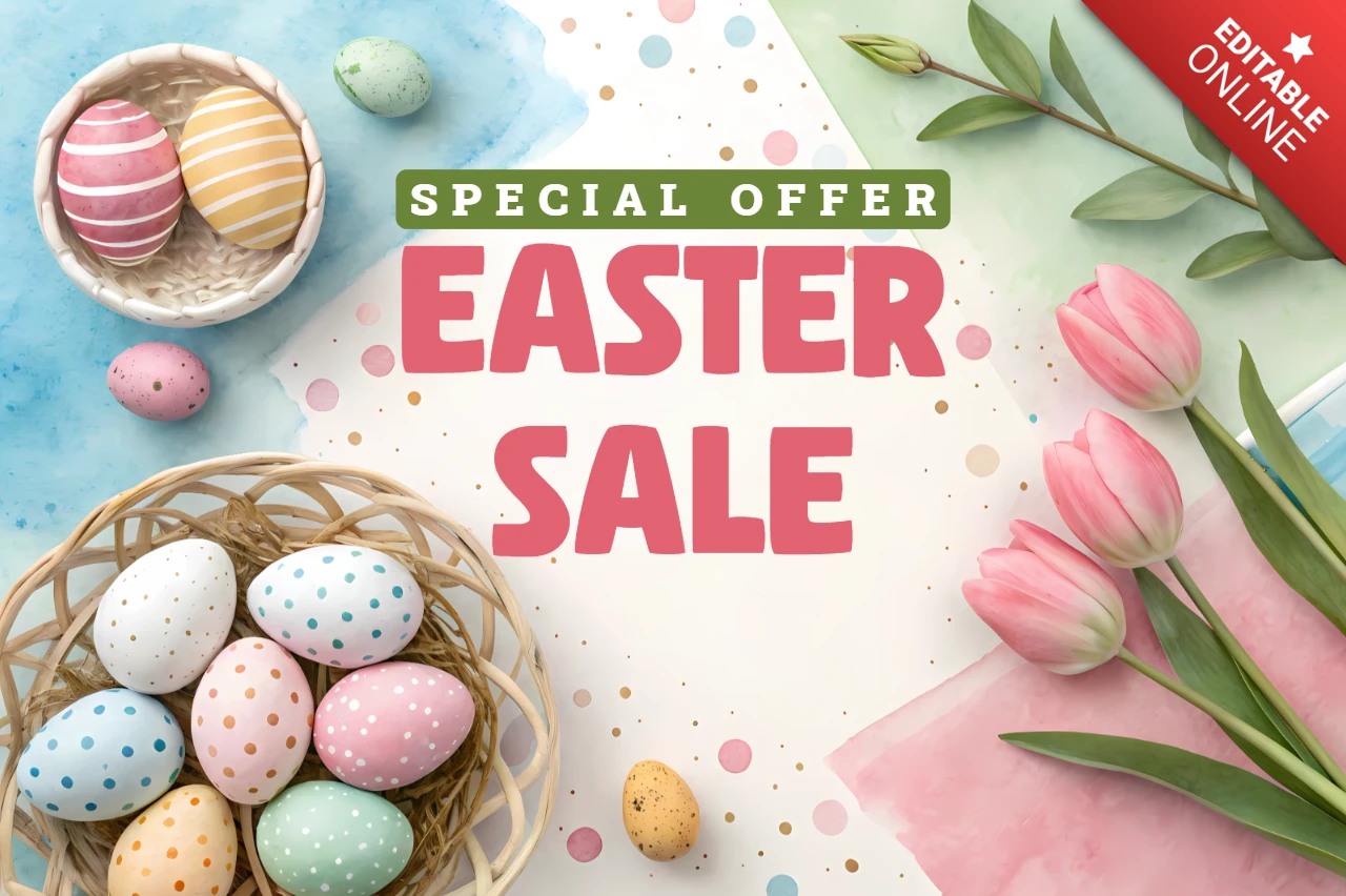 Modello di design per saldi pasquali a tema primaverile per offerte speciali