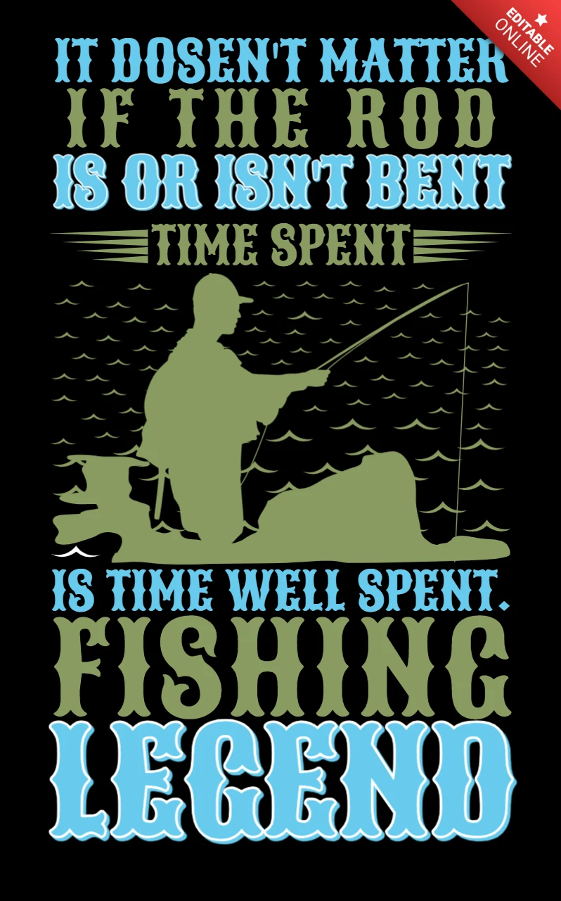 Modelo de design de legenda de pesca vintage para pôster de entusiastas de atividades ao ar livre