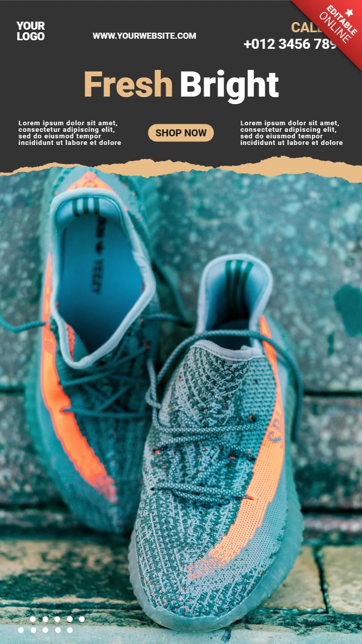 Modèle d'article de médias sociaux pour les chaussures de sport Streetwear