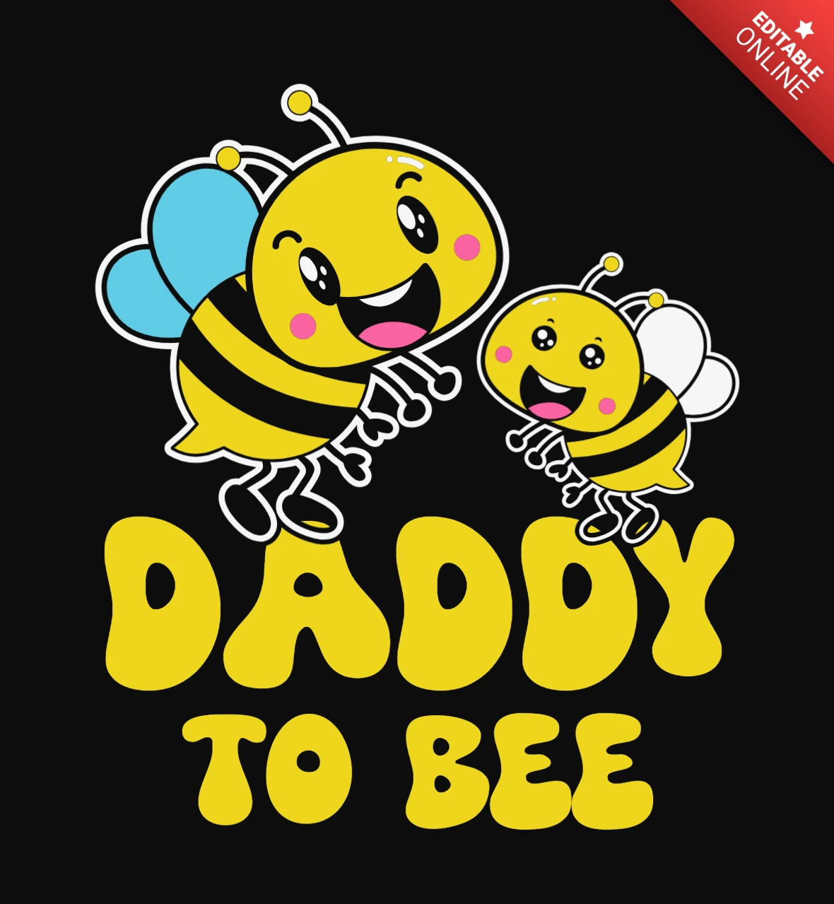 Modelo de design de camiseta de bebê Daddy to bee